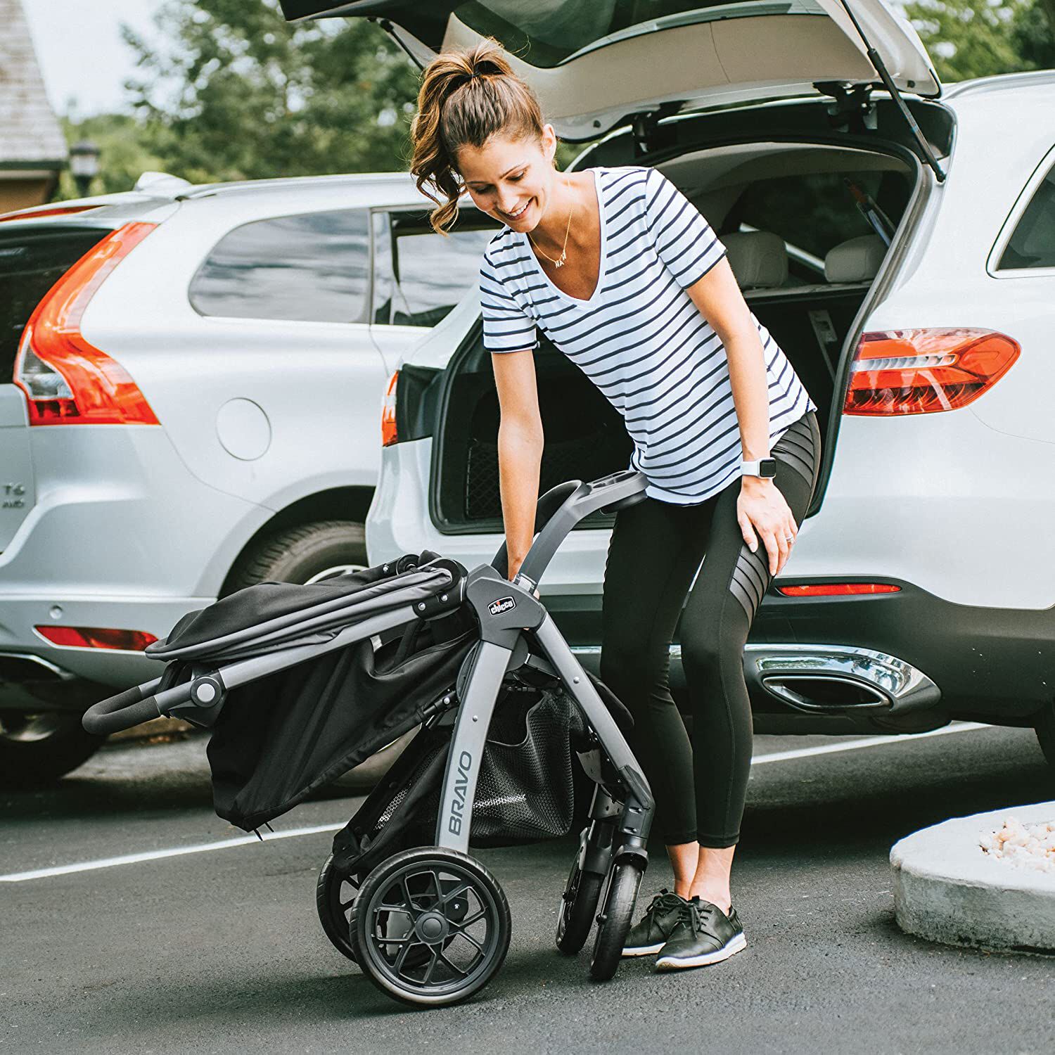 Fold chicco bravo stroller sales